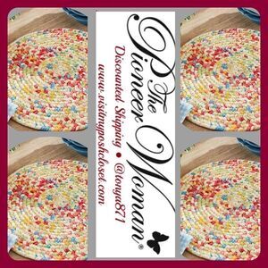 🦋 New Pioneer Woman Sweet Rose Round Placemats, Set of 4